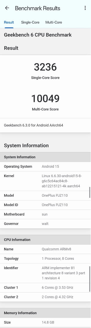 Snapdragon 8 Gen 4 running in the OnePlus 13