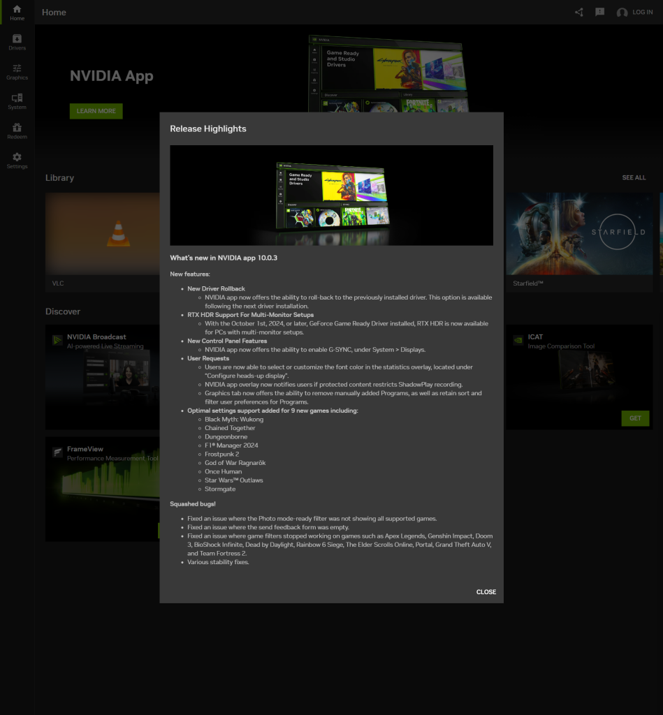 NVIDIA App Update 1